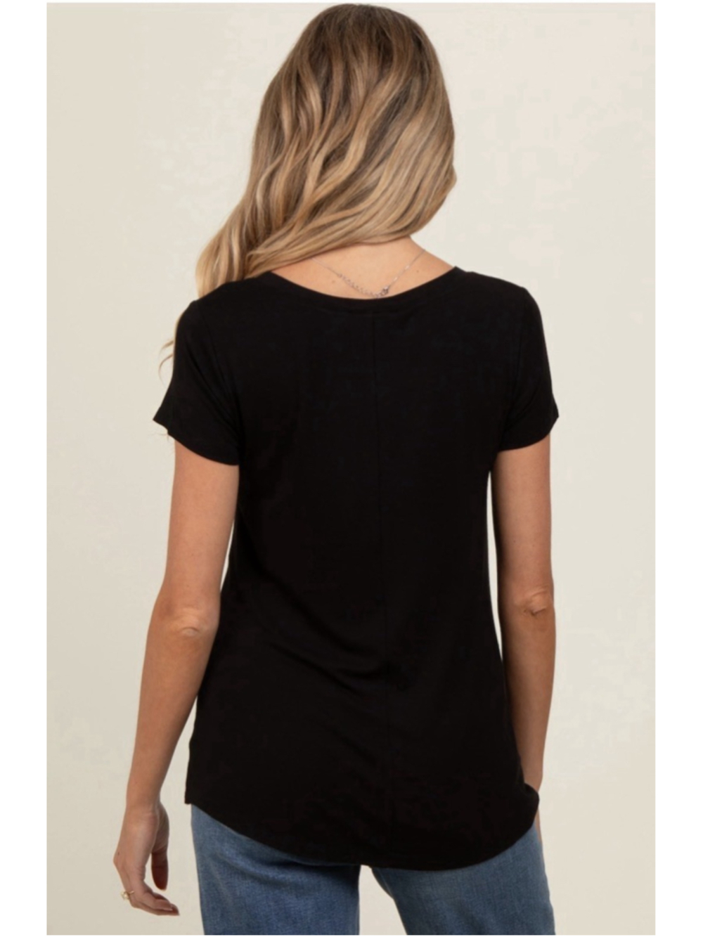 2Pk NEW Maternity Ingrid & Isabel Black Crew Neck T-Shirt Size Small Non-Ruched - Picture 2 of 6